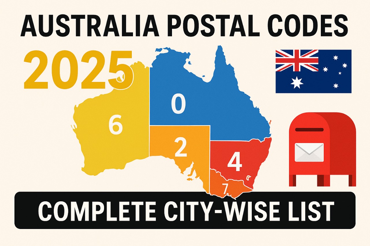 Australia Postal Codes Guide 2025 – State & City Wise ZIP Codes, Format & Lookup Tips